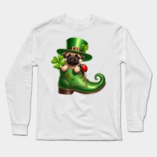 Pug Dog Shoes For Patricks Day Long Sleeve T-Shirt